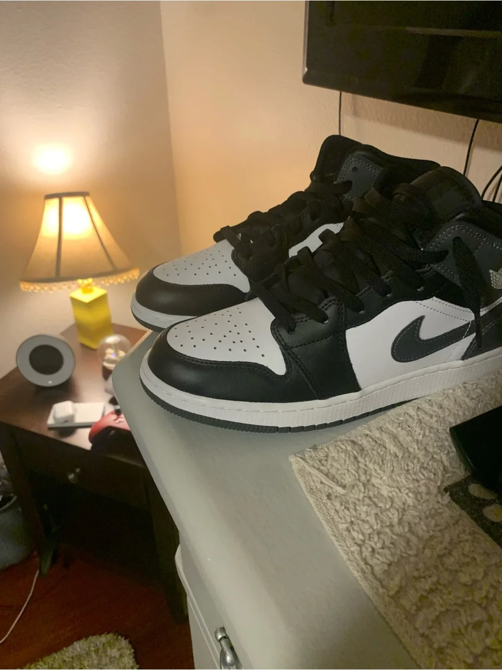 Jordan Men's Black and White High-Top Sneakers